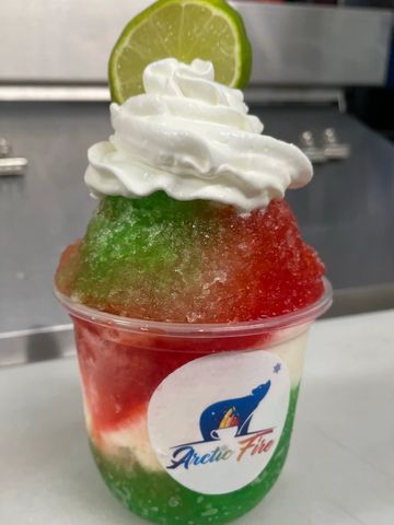 Cherry limeade shaved ice