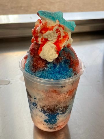 Shark bite shaved ice