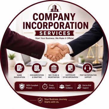 Two businessmen shaking hands over company incorporation services.