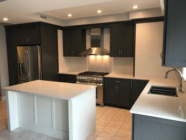 Full side view kitchen renovation