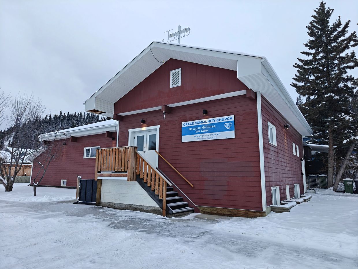 Grace Community Church Front Angle Winter Picture