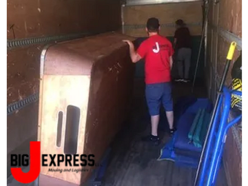 pool table in moving truck