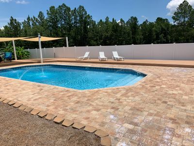 Decorative Pavers after being sanded and sealed.