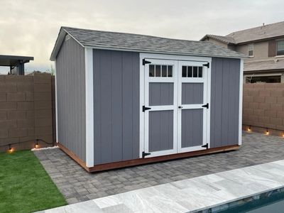 Custom backyard pool shed built by SolidBuilt Shed in Queen Creek Arizona