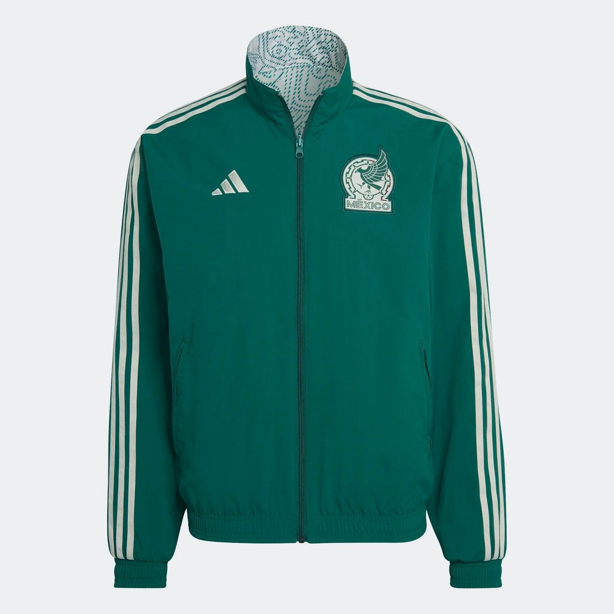 Adidas Men's Mexico Anthem Jacket (Collegiate Green/Wonder White)