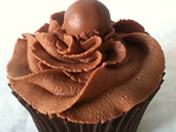 Chocolate sponge topped with chocolate buttercream and a chocolate treat!