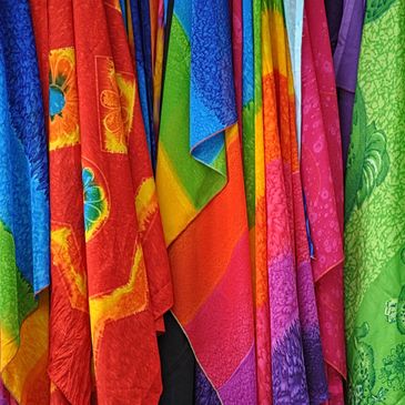Dyed Fabrics Hanging
