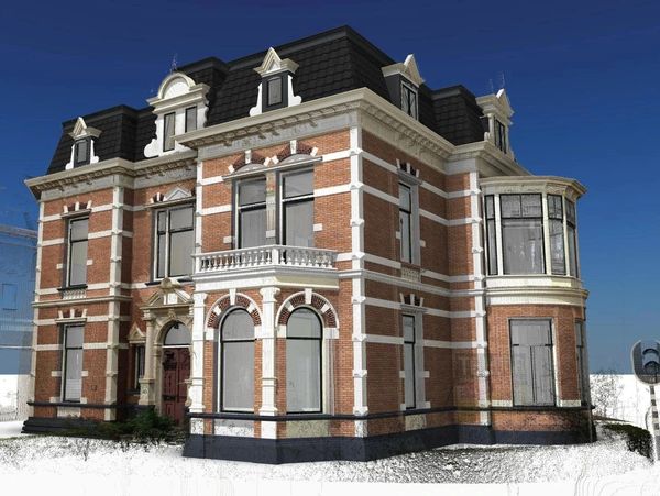 Monumentaal pand in Arnhem, gedigitaliseerd als onderdeel van een Scan2BIM-project.