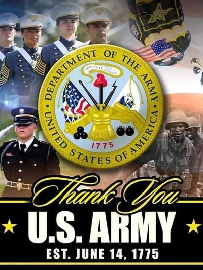 Thank you U.S. Army with emblem and soldiers.