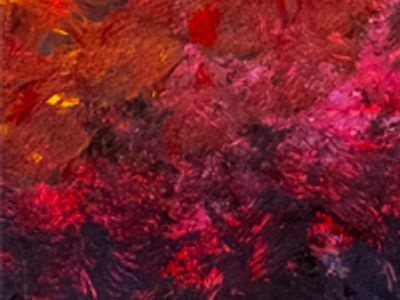 Abstract art with red and purple hues.