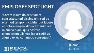 Pharmaceutical company employee spotlight social media post