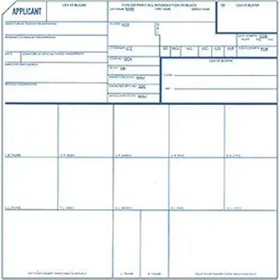 FD-258 fingerprint cards prepared in Kissimmee for court-ordered, expungement, out-of-state, and fed