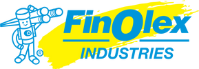 Finolex Industries logo with a robot and yellow paint streak.