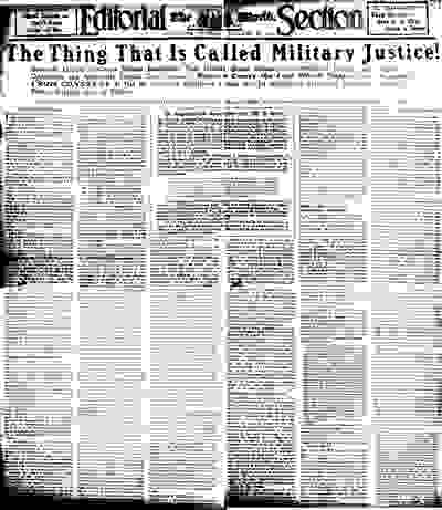 The Thing That Is Called Military Justice, N.Y. WORLD,Jan 19,1919