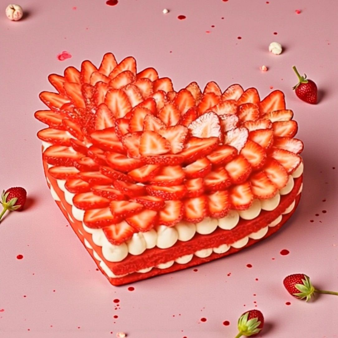 Cookie cake with Chantilly Cream and Fresh Strawberries.