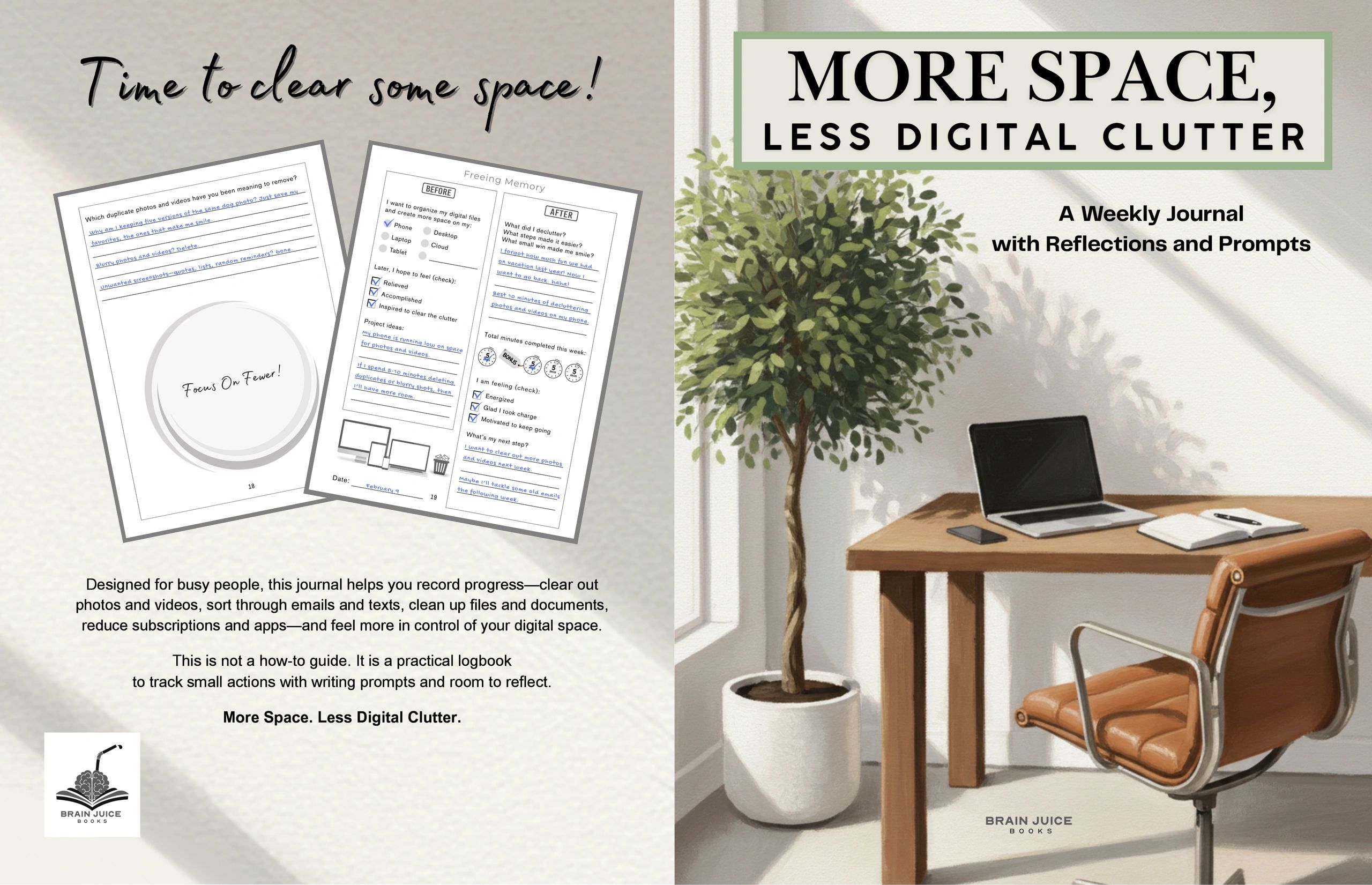 A weekly journal for digital decluttering and organizing your digital space.