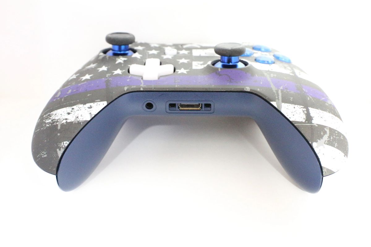 Microsoft Xbox One S X Bluetooth Wireless Controller Blue Line Flag Special Edition