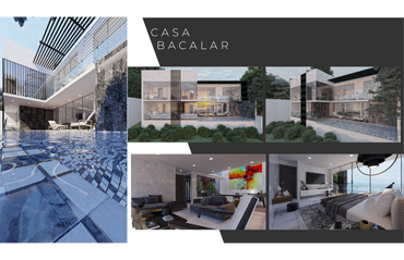 Modern luxury house with pool and stylish interiors in Casa Bacalar.