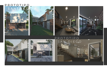 Modern residential architecture showcasing the Santa Lucia and San Diego prototypes with sleek designs and spacious interiors.