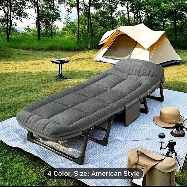 Heavy-duty Adjustable Folding Bed with a Thick Metal Frame,