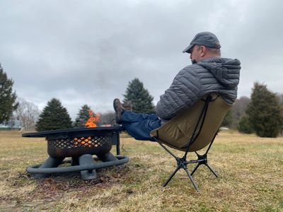 Relaxing by a fire