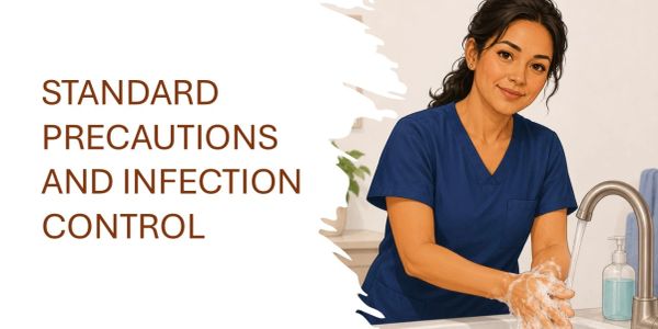 Healthcare worker washing hands to promote infection control.