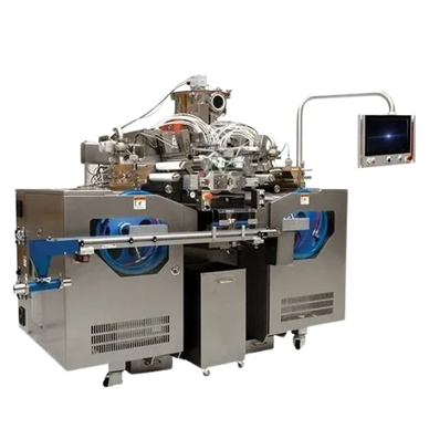 Industrial machine with a touchscreen monitor.