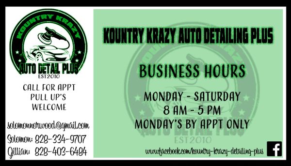 Kountry Krazy Auto Detailing Plus business hours and contact info.