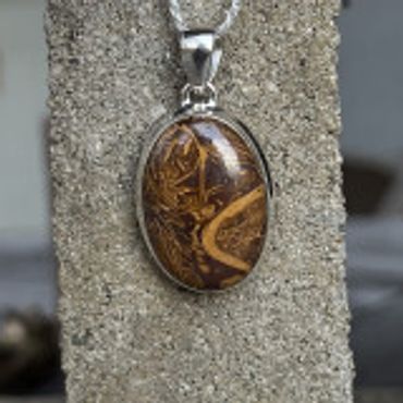 Coquina Jasper Sterling Silver Pendant