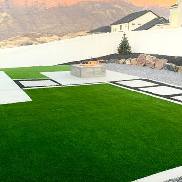 Pet friendly artificial turf.