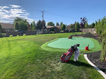 Large custom putting green and fringe.