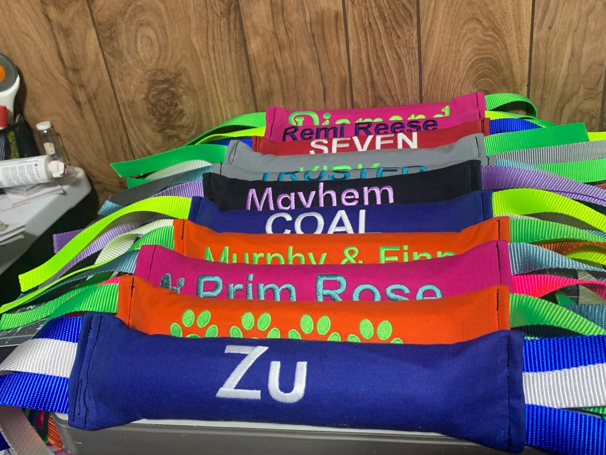 Custom embroidered Dock Diving Bumper