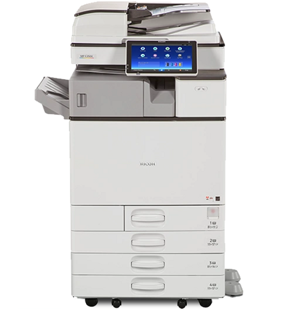 Ricoh MPC2504ex Multifunction Colour Copier. This unit has High Speed network printing, scanning, fa