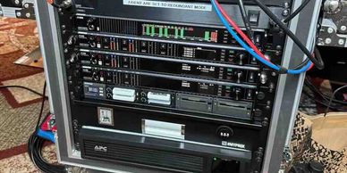 Front view of Axient Digital wireless rack in Allen for reliable, interference-free event audio.