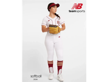 Female softball player in uniform holding a glove.