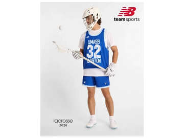 Lacrosse player in UMass Boston uniform.