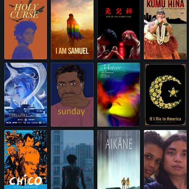 A collage of diverse movie posters with various artistic styles and themes.