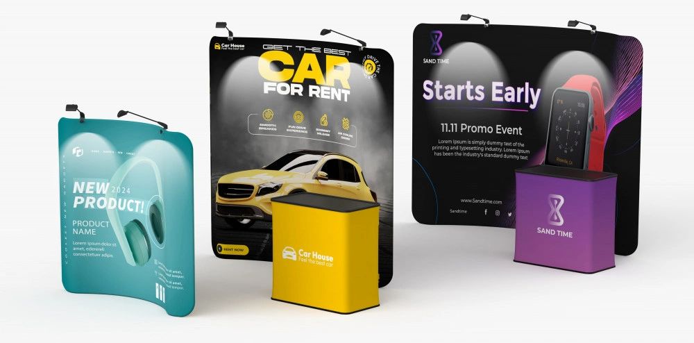 TENSION FABRIC DISPLAYS - CURVED (SOFT CANVAS CARRY BAG INCLUDED)