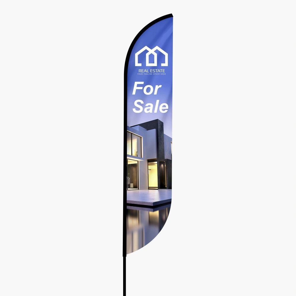 FEATHER CONVEX FLAG BANNER ( INCLUDES DESIGN, BANNER, GROUND STAKE & POLE SET,