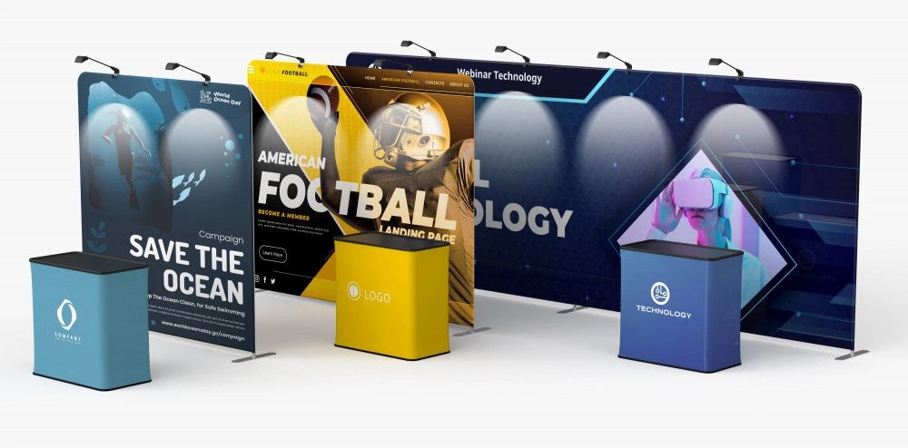 TENSION FABRIC DISPLAYS - STRAIGHT (SOFT CANVAS BAG INCLUDED)