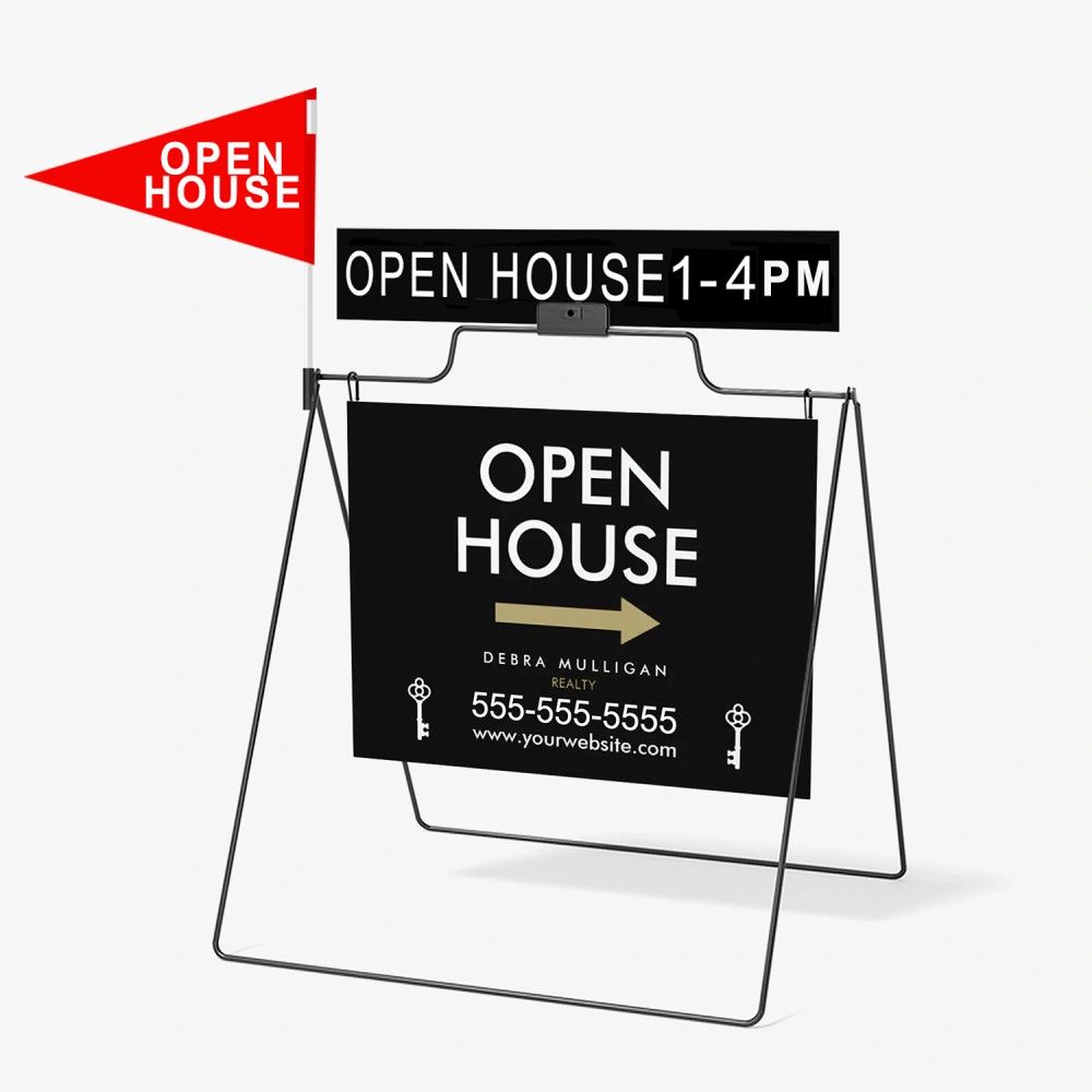 REAL ESTATE A - FRAME 24' X 18" DOUBLE SIDED w/ 2 GROMMETS TOP 2 CORNERS ( INCLUDES SIGN & FRAME)