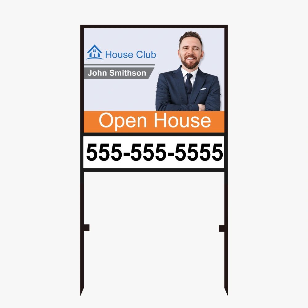 REAL ESTATE FRAME + SIGN 24" X 18" DOUBLE SIDED