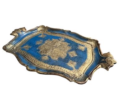 Blue and Gold Florentine Tray 
