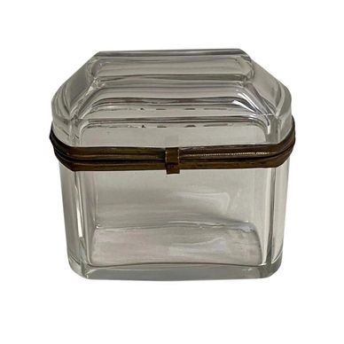 19th Century French Beveled Crystal Box