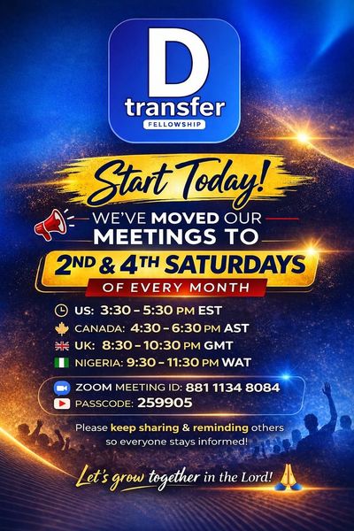 Dtransfer Fellowship Meeting Time and Date. 