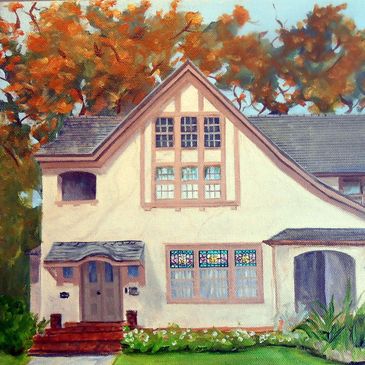 House Portrait Oil Painting