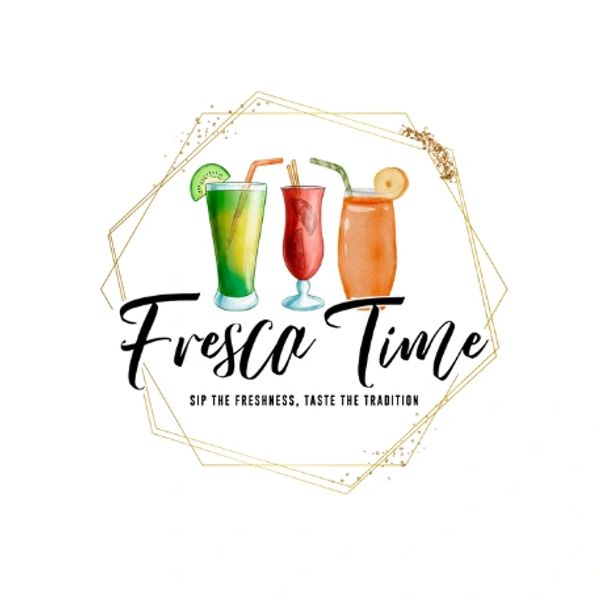 Colorful drinks with 'Fresca Time' and slogan about freshness and tradition.