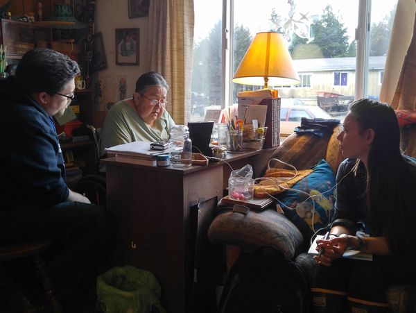 Working with our teacher and hero, the late Mrs. Sarah Booth.