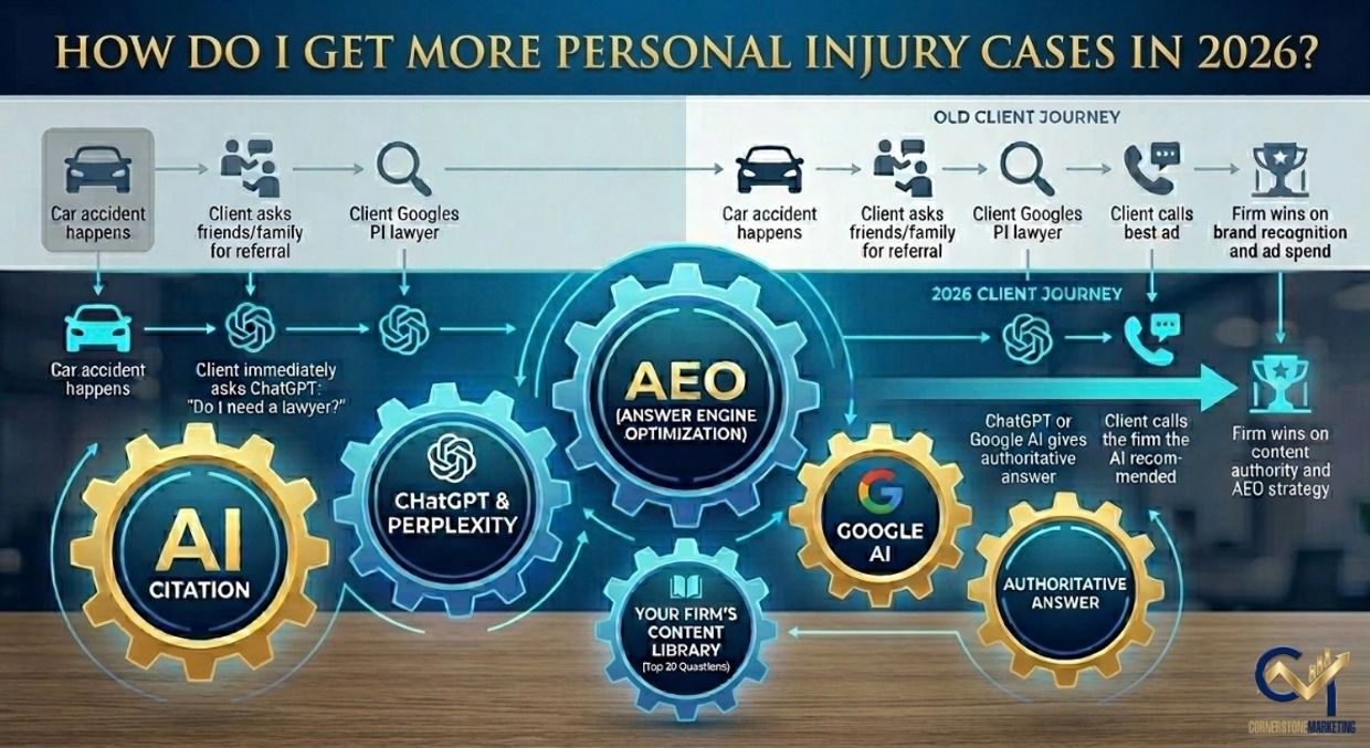 an image depicting how lawyers get more personal injury cases in 2026 using AI 