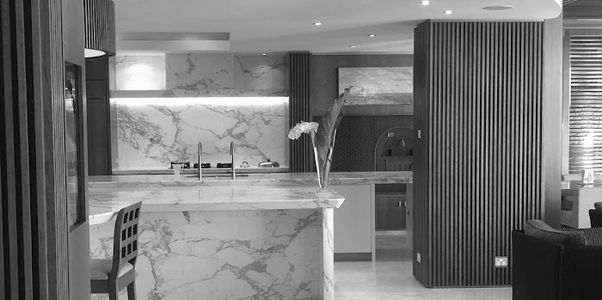 Residential Kitchen with Marble and Wooden Features